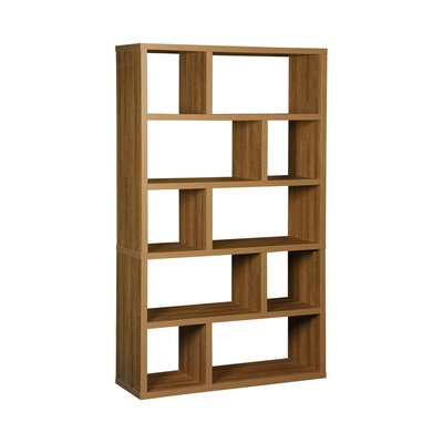 Etagère bibliothèque décor bois asymétrique 5 niveaux 10 compartiments BASIKS SWEEEK