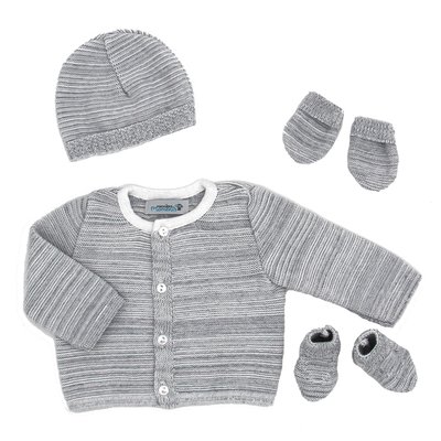 Ensemble tricoté - 100% coton bio - 1 à 3 mois PREMIERS MOMENTS