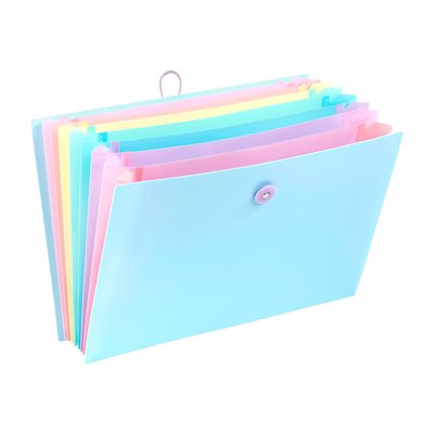 Trieur extensible 8 compartiments A4 bleu pastel - RAINBOW PASTEL VIQUEL