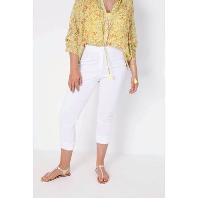 Pantalon 7/8 en bengaline écoresponsable avec dentelle JEAN-MARC PHILIPPE