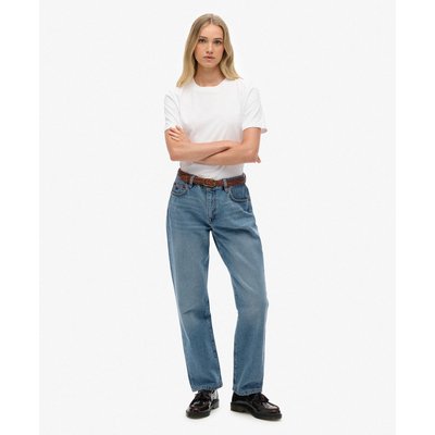 Jean droit taille mi-haute en coton biologique SUPERDRY