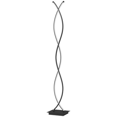 Lampadaire LED design spirales - H. 140 cm - alu. acrylique noir HOMCOM
