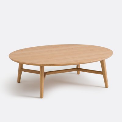 Table basse forme ovale, plaqué chêne, Yvan LA REDOUTE INTERIEURS