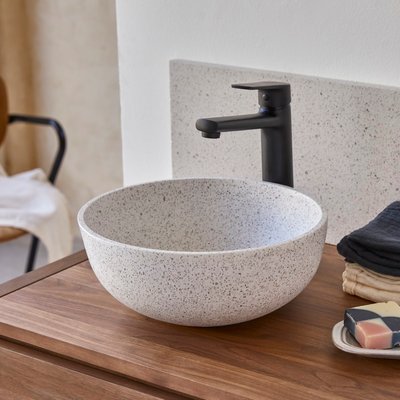 Vasque ronde en terrazzo premium white ELEA TIKAMOON