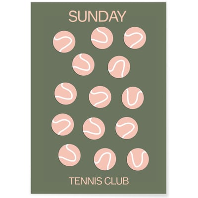 Affiche Tennis Club : Dimanche au Tennis Club L'AFFICHERIE