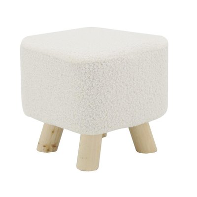 Tabouret carré enfant en coton bouclettes AUBRY GASPARD
