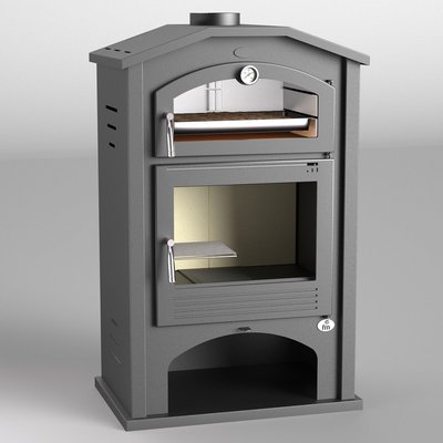FM Poêle à bois acier M-106 9,5kW avec portes en fonte et four inox FM BIOMASA