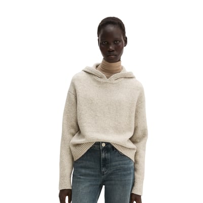 Pull à capuche ample en un mélange douillet de coton bio et de laine d'alpaga MARC O'POLO