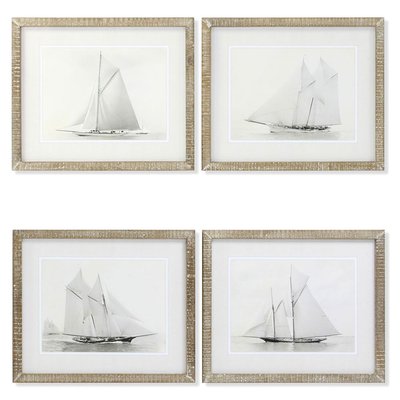 Set de 4 cadres décoratifs voiliers 60x2x50cm WADIGA