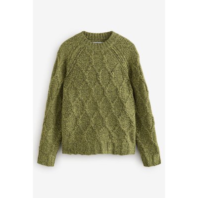 Pull ras du cou en maille torsadée avec laine NEXT