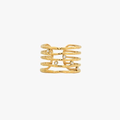 Bague multi rangs en acier inoxydable avec strass BALABOOSTE