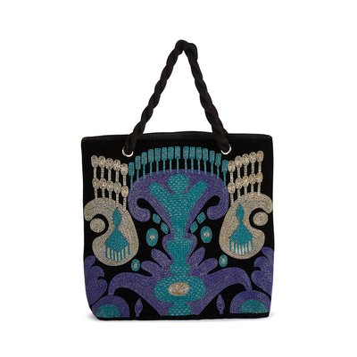 Sac cabas velours et broderies de perles AWAKE WILD