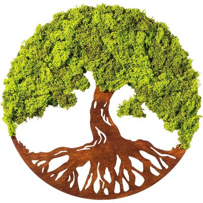 Décoration murale en bois et mousse Arbre 44 cm HANAH HOME