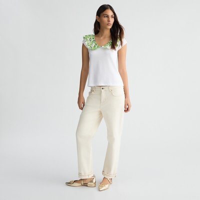 T-shirt en coton avec ruches LIU JO