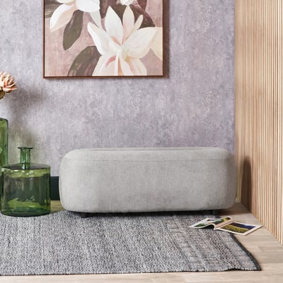 Carys Chenille Footstool SO'HOME