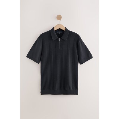 Polo standard en coton texturé à col zippé NEXT
