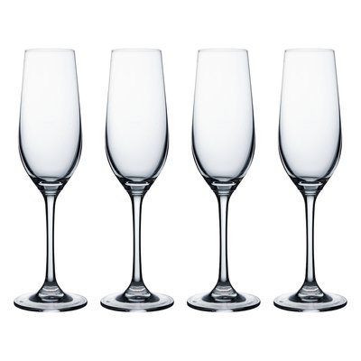 Set of 4 Kings Champagne Flute Glasses RAVENHEAD