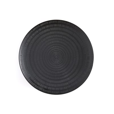 Lot De 6 Assiettes Plates La Redoute Intérieurs Pido - En Grès Blanc Moucheté, Modèle Pido
