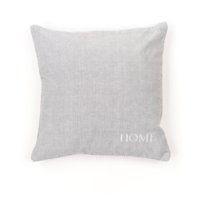 Coussin déhoussable avec broderie coton uni CHARME TODAY