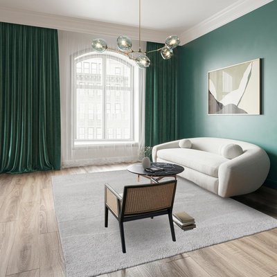 Tapis salon et chambre fait à la main en laine motif faux uni SCAPE UN AMOUR DE TAPIS