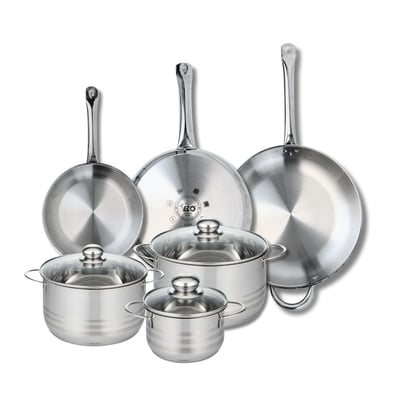 3 poêles 24/28/32cm + 3 faitouts 16/20/24cm PROFI BRILLANT ELO