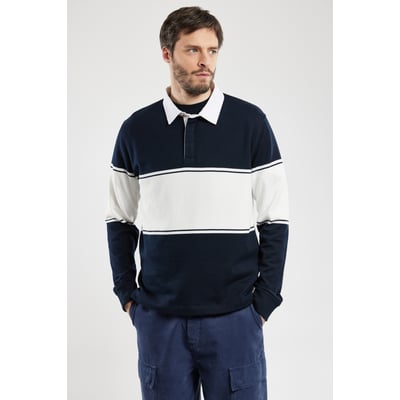 Sweat col polo en coton rustique ARMOR-LUX