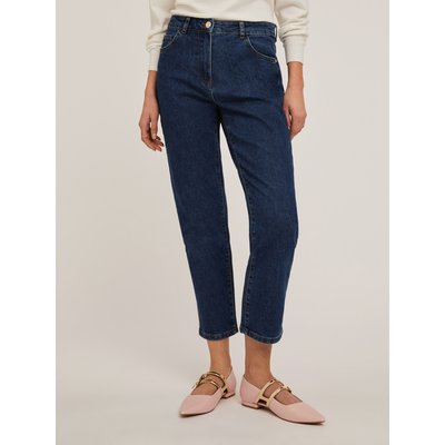 Jean mum fit modèle Elsa à cinq poches en toile de coton et élasthanne mélangés MOTIVI