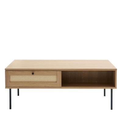 Table basse 2 tiroirs en bois et métal - RINTO DRAWER