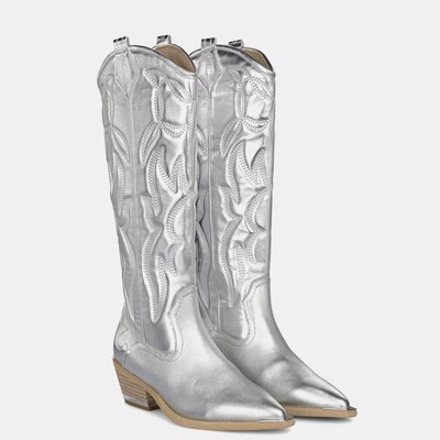 Bottes hautes en cuir à bout pointu ALMA EN PENA
