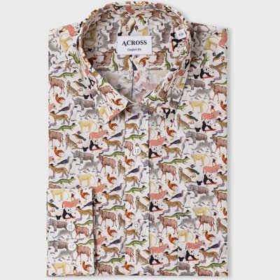Chemise Confort fit Animal Liberty fabric ACROSS