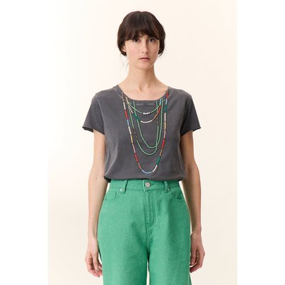 Crew Neck T-Shirt with Short Sleeves, Toro Beads LEON & HARPER