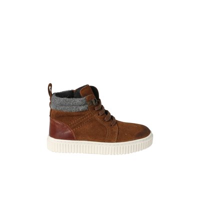 Baskets montantes cuir lacées et zippées enfant VERTBAUDET