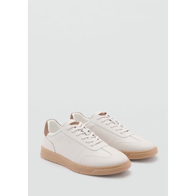 Baskets cuir empiècement contrastant MANGO MAN