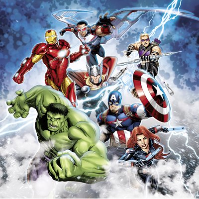 Papier peint Komar - Marvel Avengers Mighty Team - 250 x 250 cm HEXOA
