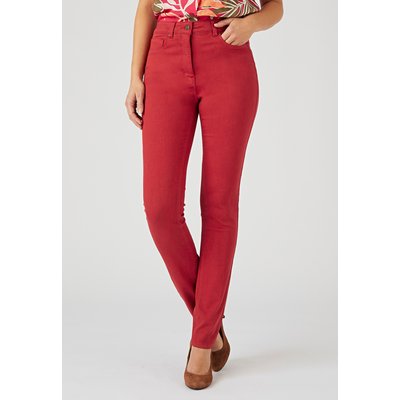 Jean bordeaux femme taille haute La Redoute