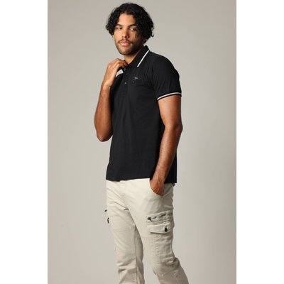 Polo en coton avec col, poche avant et manches à détails contrastants DREX DEELUXE