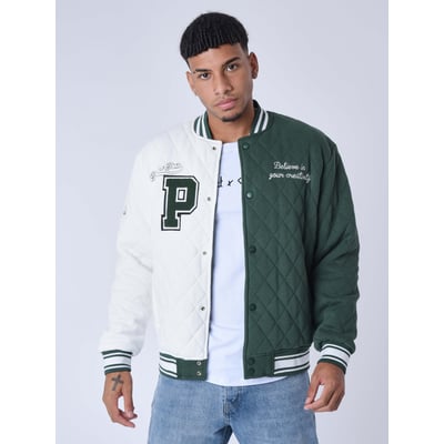 Veste Oversize Matellassée Style Universitaire Bicolore PROJECT X