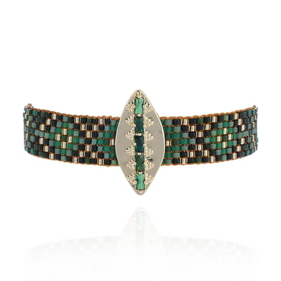 Bracelet manchette perles tissées avec cabochon KAIRO HIPANEMA
