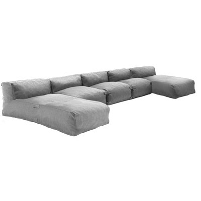 Salon de jardin modulable avec 3 fauteuils et 2 méridiennes, MIXI OVIALA