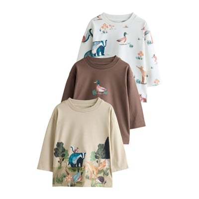 T-shirts imprimés à manches longues, lot de 3 NEXT