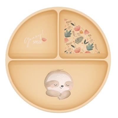 Assiette compartimentée en silicone avec ventouse ANIMAUX ANIMAUX SASSI