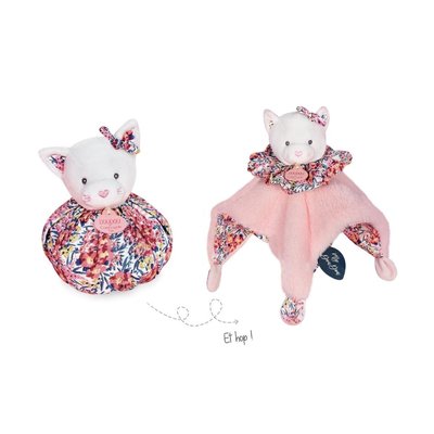 Doudou boule 3 en 1 Chat Les petits futés DOUDOU ET COMPAGNIE