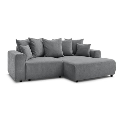 Canapé d'angle convertible 4 places en tissu texturé, ATILLA BOBOCHIC
