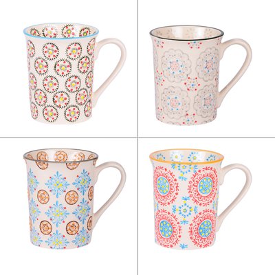 Coffret de 4 mugs   30 cl-BOHÈME TABLE PASSION