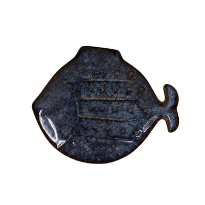 Coupe poisson émaillée bleu 23cm ORNAMI