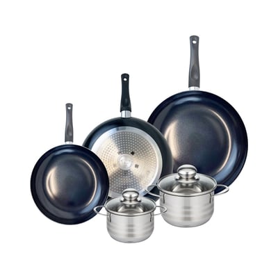 Batterie 3 poêles 24/28/32cm + 2 faitouts 14/16cm PRIMA BRILLANT ELO