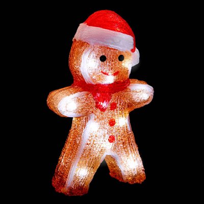 Bonhomme de neige lumineux intérieur H21cm 20 LED à piles FEERIC LIGHTS & CHRISTMAS