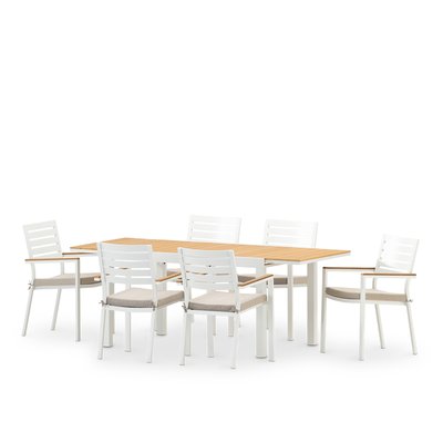Salon de jardin, 6 chaises, OSAKA DEFORA HOME
