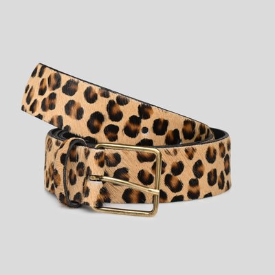 Ceinture poils léopard 3,5cm, cuir responsable MONOPRIX