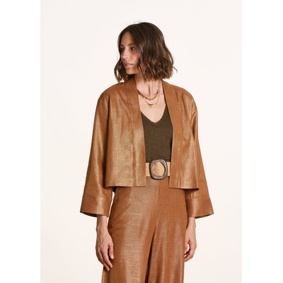 Veste courte kimono habillée en lin irisé LA FEE MARABOUTEE